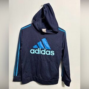 Adidas brand hoodie hooded pullover fleece sweatshirt boys size medium 10/12